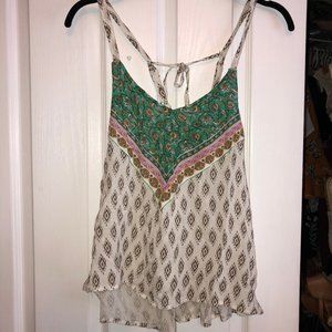 White O'Neill patterned flowy tank top